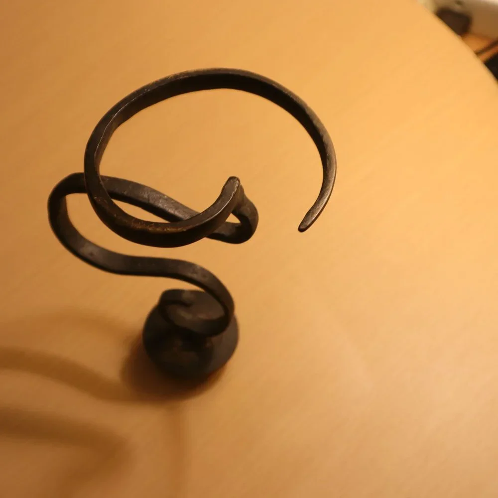 Hand-Forged Black Spiral Metal Candle Holder